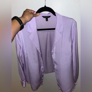 Lavender Satin Button Up Blouse